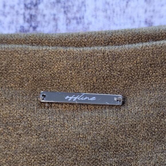 Offline Tank Top Womens Medium Olive Green Knit Cropped Sweater Strap Bralette - Picture 3 of 7